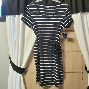 NWT navy blue and white striped dress
